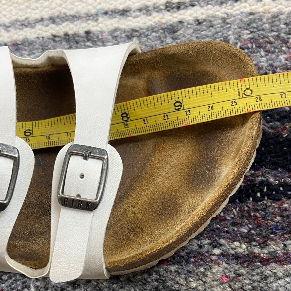 Birkenstock Womens White Florida Birko-Flor Sandals Buckles Size 39/8 Leather - Picture 12 of 12